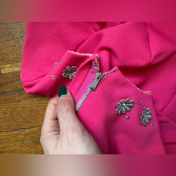 60s Vintage Bubble Gum Pink Long Sleeved A line Mini Sz Sm - Picture 4 of 7